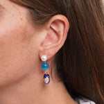 Orecchini in Metallo cristalli di Murano blu - BYSIMON gioielli