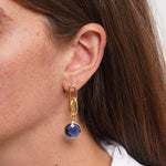 Orecchini in Metallo catena con cristalli blu - BYSIMON gioielli