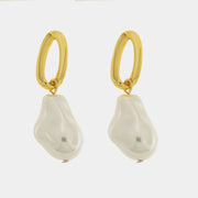 Orecchini in Metallo perla irregolare