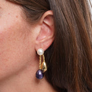 Orecchini in Metallo con sfere e perle