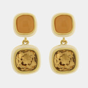 Orecchini in Metallo cristalli marroni