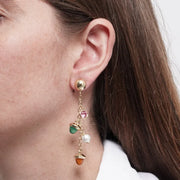 Orecchini in Metallo cristalli colorati pendenti