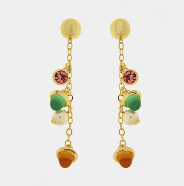 Orecchini in Metallo cristalli colorati pendenti - BYSIMON gioielli