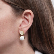 Orecchini in Metallo quadrato smaltato bianco