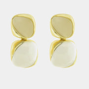 Orecchini in Metallo quadrato smaltato bianco