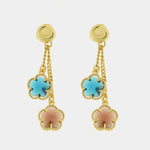 Orecchini in Metallo fiori colorati pendenti - BYSIMON gioielli