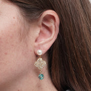 Orecchini in Metallo fiore con cristalli di Murano