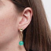 Orecchini in Metallo cristalli verdi