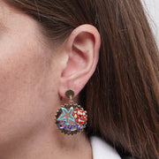 Orecchini in Metallo stella marina, corallo e Capri