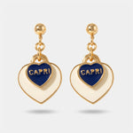 Orecchini in Metallo cuore bianco Capri - BYSIMON gioielli
