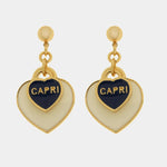Orecchini in Metallo cuore bianco Capri - BYSIMON gioielli
