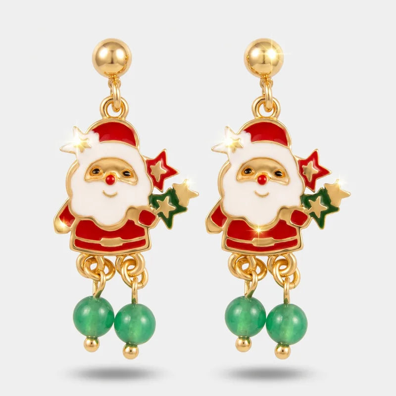 Orecchini in Metallo Babbo Natale pendente
