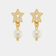 Orecchini in Metallo stella bianca e perla