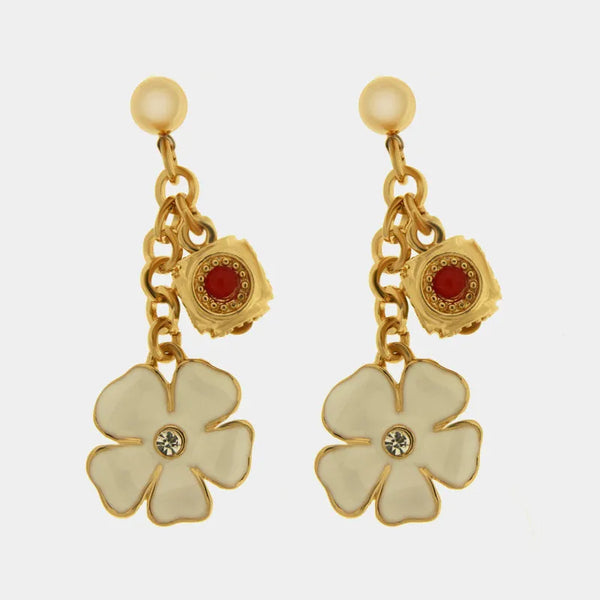Orecchini in Metallo con fiori pendenti e charms - BYSIMON gioielli