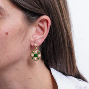 Orecchini in Metallo cerchio con croce verde