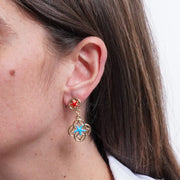 Orecchini in Metallo maioliche con stella marina azzurra