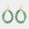 Orecchini in Metallo cerchio pietre dure verde acqua amazonite placcato oro