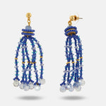 Orecchini in Metallo nappa cristalli blu gocce placcato oro donna - BYSIMON gioielli