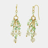 Orecchini in Metallo chandelier cristalli verdi placcato oro donna