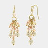 Orecchini in Metallo chandelier cristalli champagne placcato oro donna