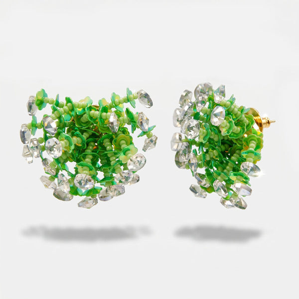 Orecchini in Metallo donna paillettes verde iridescenti brillanti - BYSIMON gioielli