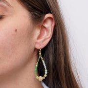 Orecchini in Metallo a goccia verdi placcati oro donna regalo elegante