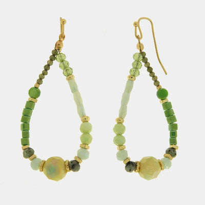 Orecchini in Metallo a goccia verdi placcati oro donna regalo elegante