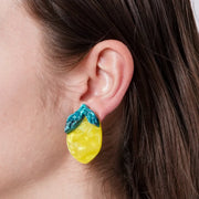 Orecchini in Metallo a forma di limone giallo