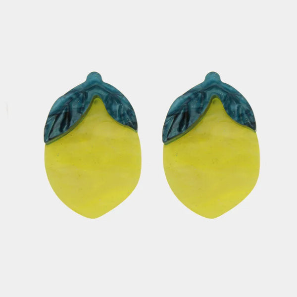 Orecchini in Metallo a forma di limone giallo - BYSIMON gioielli