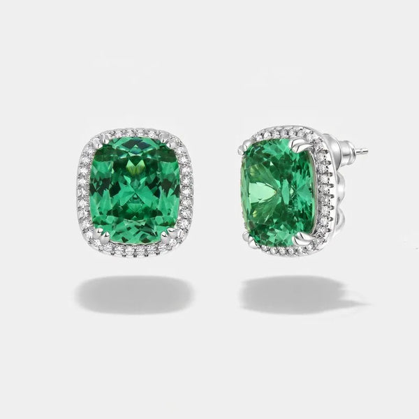 Orecchini in Metallo con zircone verde acqua - BYSIMON gioielli