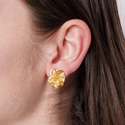 Orecchini in Metallo donna intrecciati a forma di rosa con design ricamato