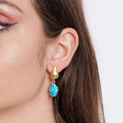 Orecchini in Metallo fiore turchese