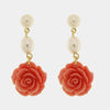 Orecchini in Metallo fiore corallo