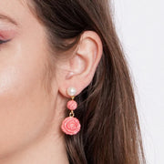 Orecchini in Metallo fiore corallo