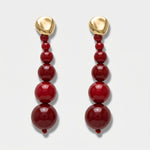 Orecchini in Metallo sfere graduali rosse - BYSIMON gioielli