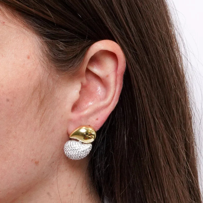Orecchini in Metallo Pendenti ovali dorati veneziano donna