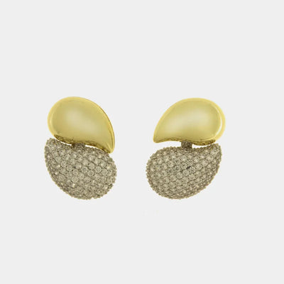 Women's Gold Venetian Oval Drop Earrings