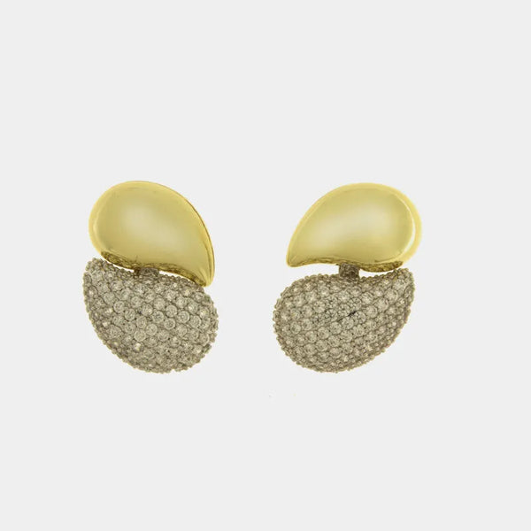Women's Gold Venetian Oval Drop Earrings