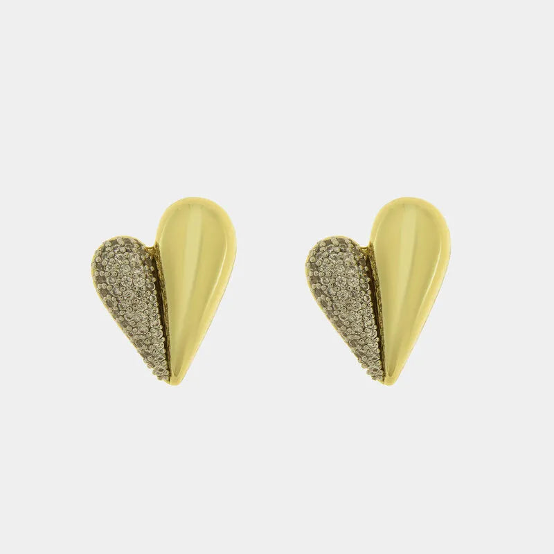 Orecchini in Metallo Pendenti cuore dorato bicolore donna AMOVENEZIA - gioiello BySimon