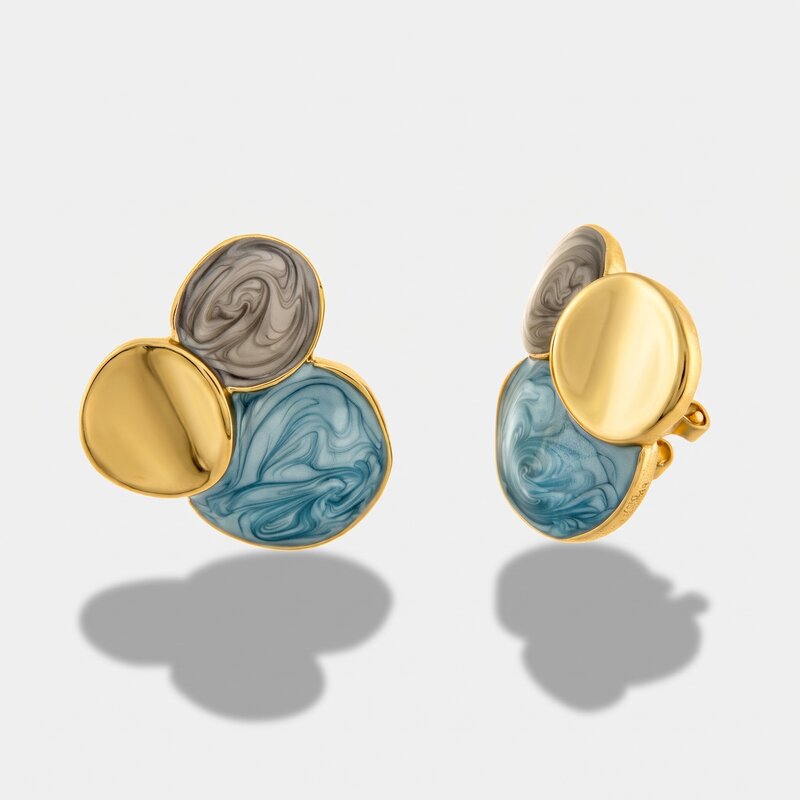 Orecchini in Metallo a lobo smaltati azzurro Amo Venezia