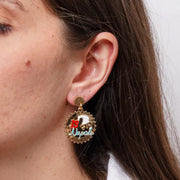 Orecchini in Metallo con scritta Napoli, Numero 13 e Pulcinella