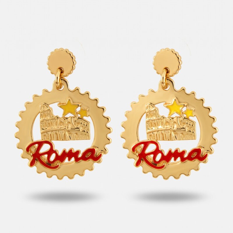 Orecchini in Metallo con scritta Roma e Colosseo - BYSIMON gioielli