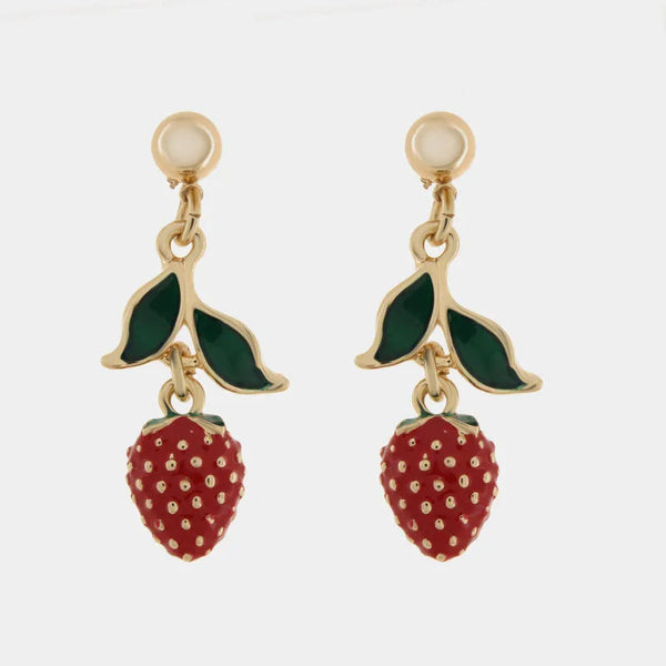 Orecchini con fragole e foglie siciliane | gioielli siciliani | BYSIMON