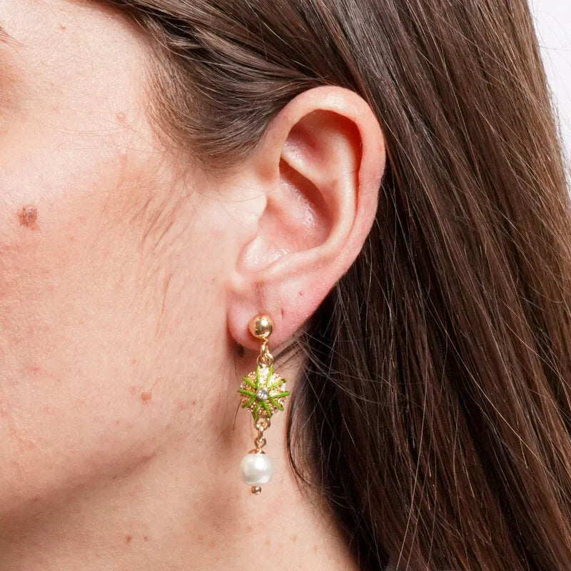 Orecchini in Metallo con pendenti a forma di ricci e perle
