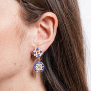 Orecchini in Metallo con maioliche blu