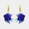 Orecchini in Metallo con Murano Stone pesce blu ametista pendente