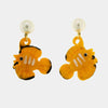 Orecchini in Metallo con Murano Stone pesce arancione