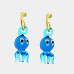 Orecchini in Metallo con Murano Stone pesce blu pendente AMOVENEZIA - gioiello BySimon