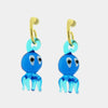 Orecchini in Metallo con Murano Stone pesce blu pendente