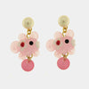 Orecchini in Metallo con Murano Stone pesce rosa pendente e perle rosa veneziane